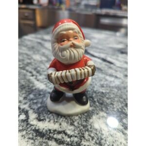 Vintage Frankel UCGC Hand Painted Ceramic Santa Claus with Accordion Figurine